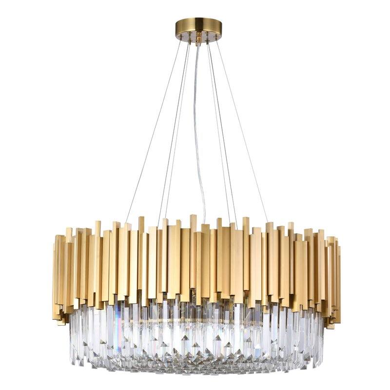 12 - Light Unique / Statement Geometric Chandelier with Crystal Accents