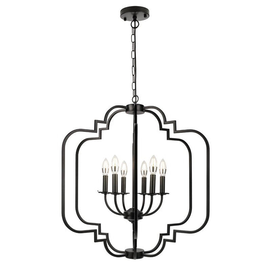 6 - Light Candle Style Geometric Chandelier