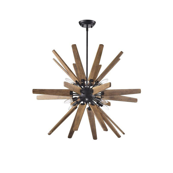 8 - Light Sputnik Sphere Chandelier with Wrought Iron Accents